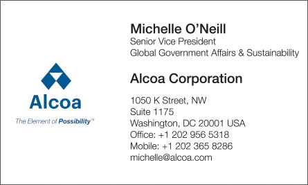 Alcoa Arabic English Business Card Translation Sample