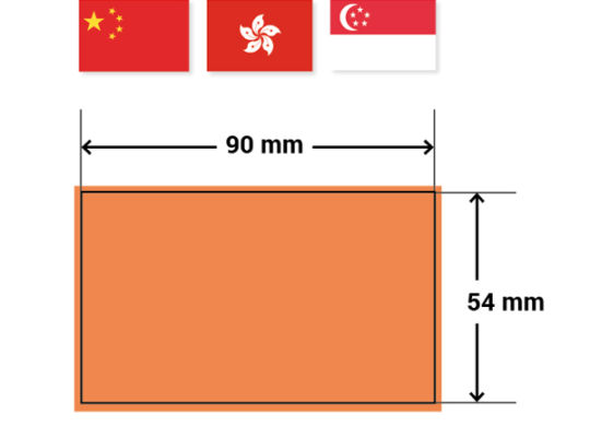 Sizes and Aspect Ratios for various business cards around the world large