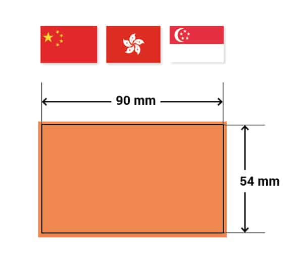 Sizes and Aspect Ratios for various business cards around the world large