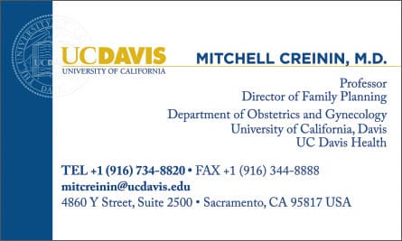 UC Davis English Business Card Translation Sample Business Card