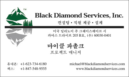 blk Korean Business Card Translation Sample