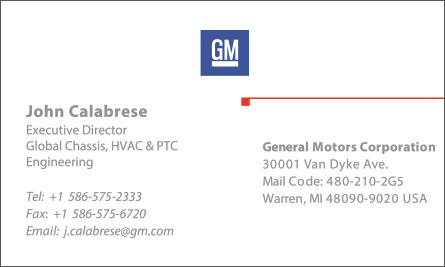 GM Korean Business Card Translation Sample