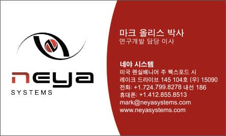 neya Korean Business Card Translation Sample