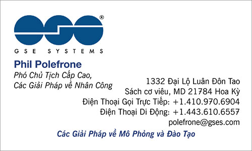 Vietnamese Business Card Translation Sample 500 - GSE Systems Vietnamese