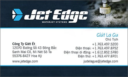 jet English Vietnamese Business Card Translation Sample